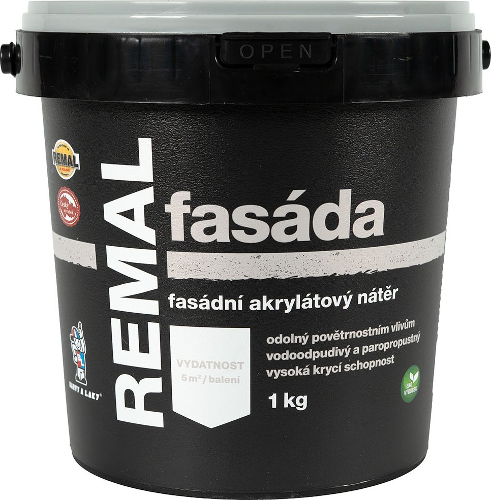 Barvy a laky Teluria Fasádní barva REMAL Akryl 1kg bílá