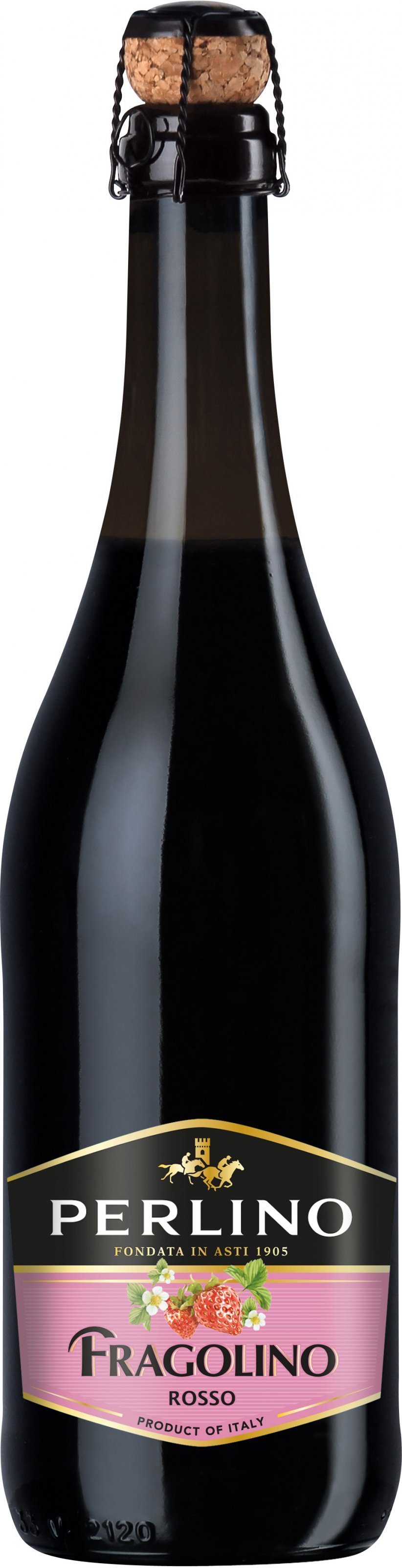 Fragolino Rosso, aromatizovaný vinný nápoj, vinařství Perlino, 7,5%, 0,75l