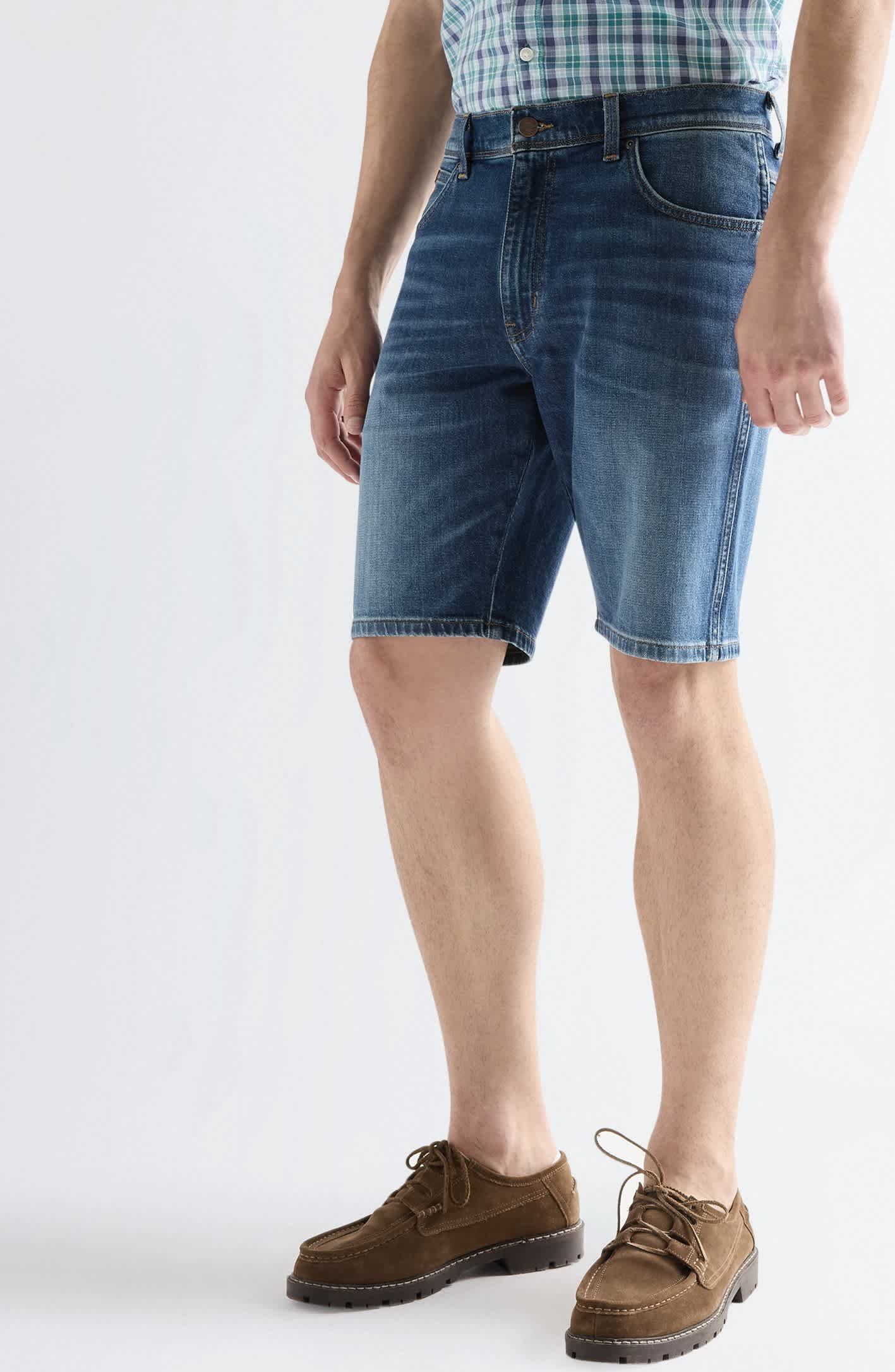 Wrangler Kraťasy Texas Stormforge Blue Džínové Kraťasy Tmavě Modré 32