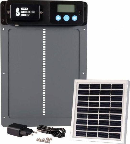 Automatická dvířka do kurníku, na adaptér 230 V + solární panel