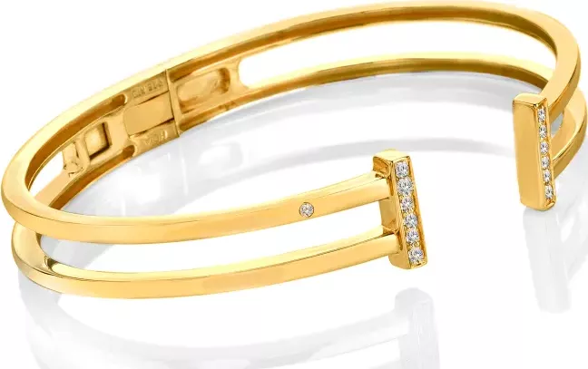 Pozlacený stříbrný náramek Hot Diamonds X Golden Edit Much Loved DC231