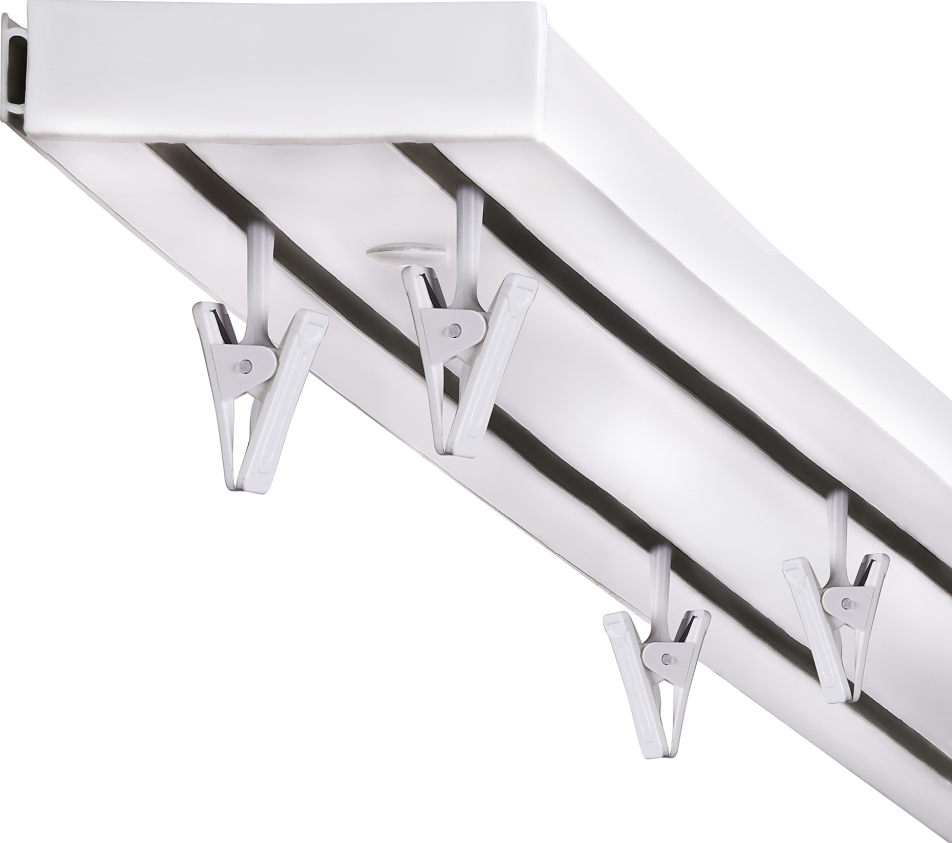 KLIK Záclonová kolejnice dvouřadá, 150 cm, PVC, bílá