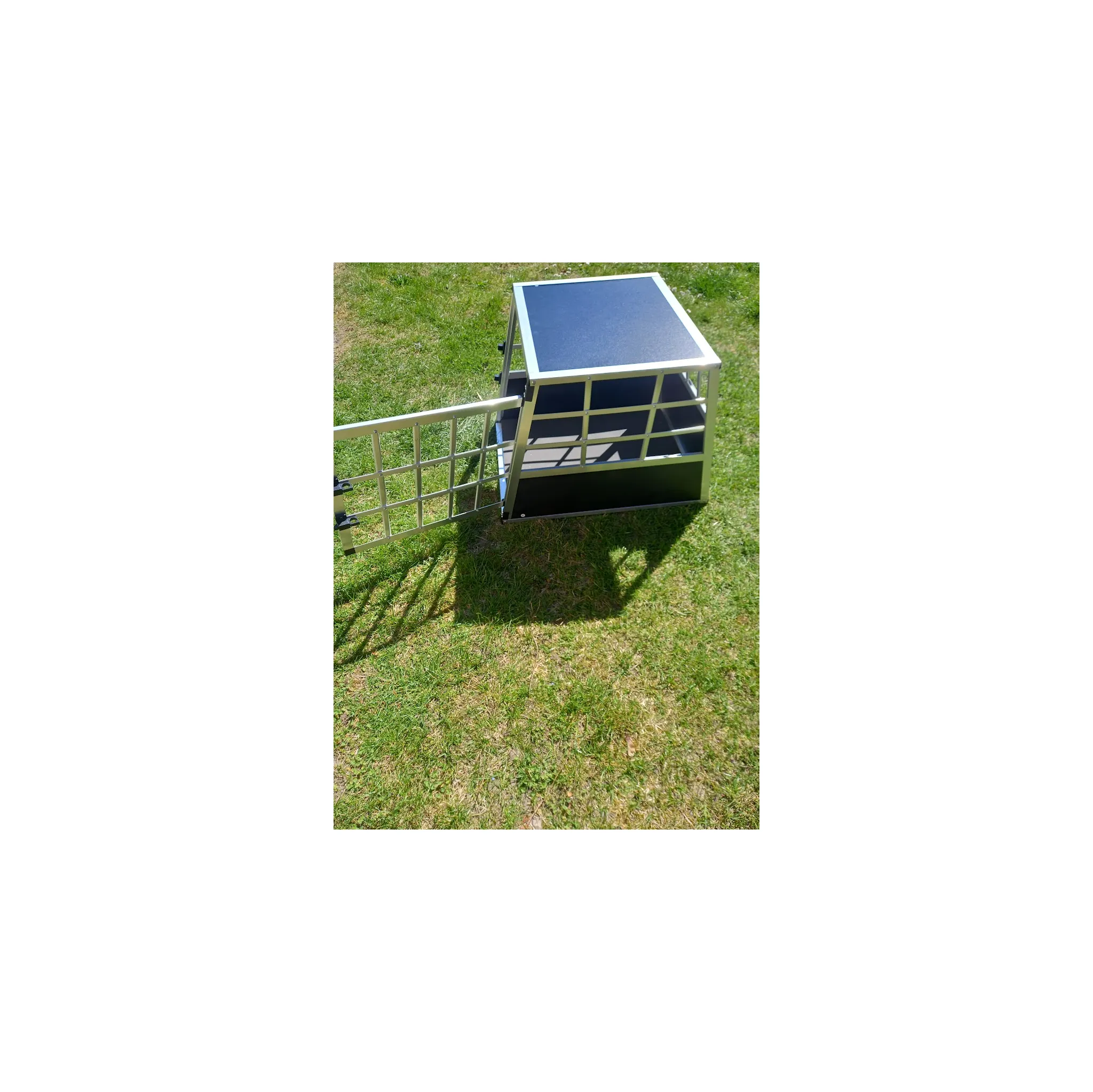 Fotografie 2 - Klec pro psa Přepravní box pro psa černý/stříbrný 70 x 54 x 51 cm