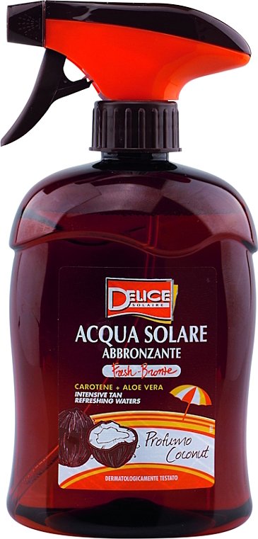 DELICE SOLAIRE Opalovací voda Fresh Bronze s vůní kokosu 500 ml