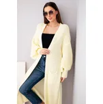 Dlouhý kardiganový svetr světle žlutý…