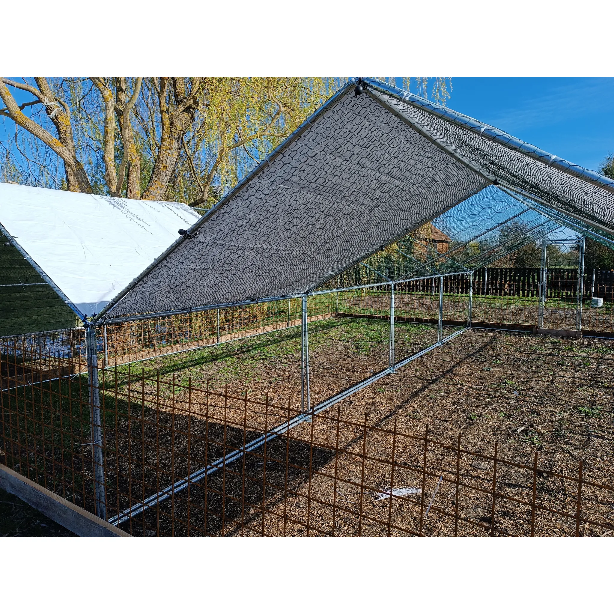 Fotografie 5 -  Agrofortel Venkovní klec s plachtou sedlová střecha 3 x 1 x 1 m