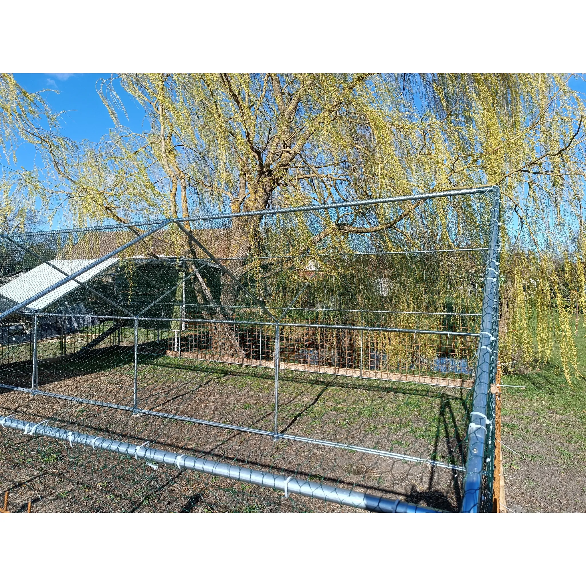 Fotografie 6 -  Agrofortel Venkovní klec s plachtou sedlová střecha 3 x 1 x 1 m