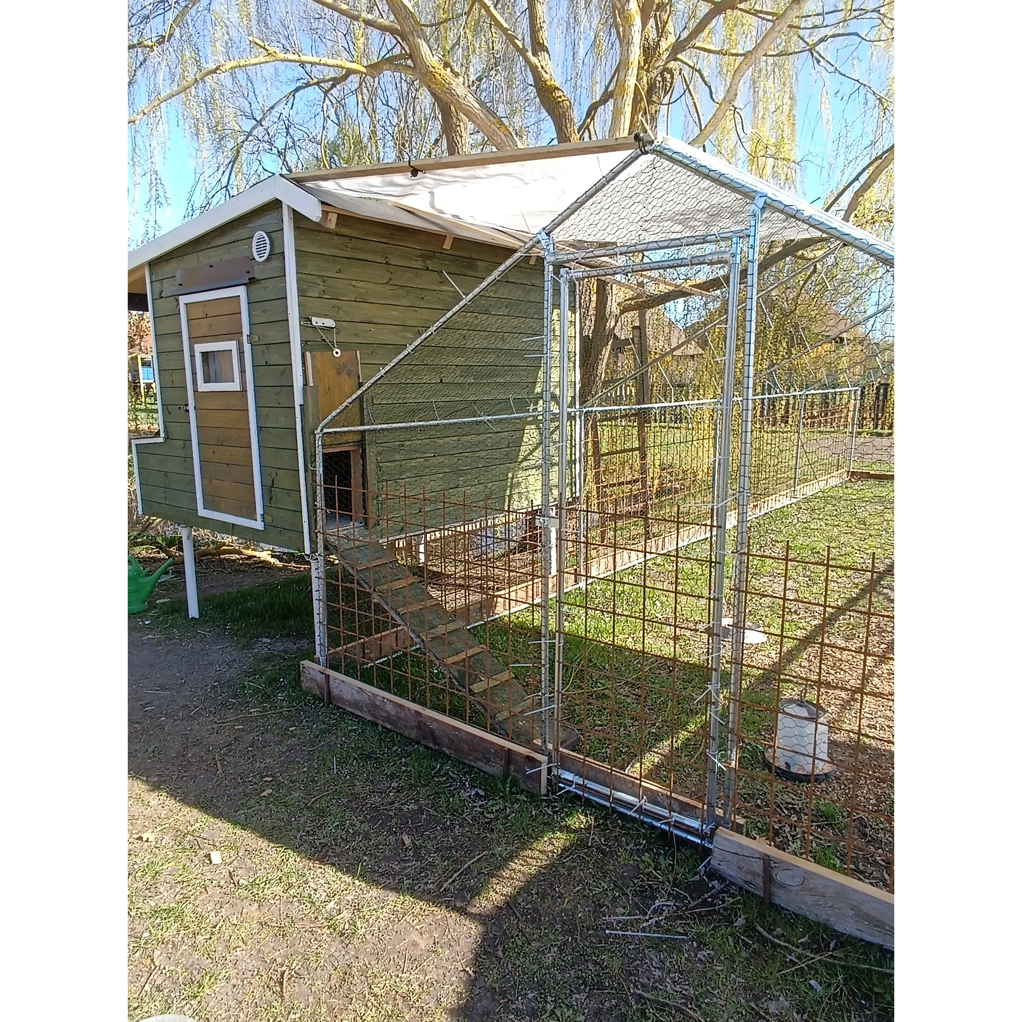 Fotografie 3 -  Agrofortel Venkovní klec s plachtou sedlová střecha 3 x 1 x 1 m