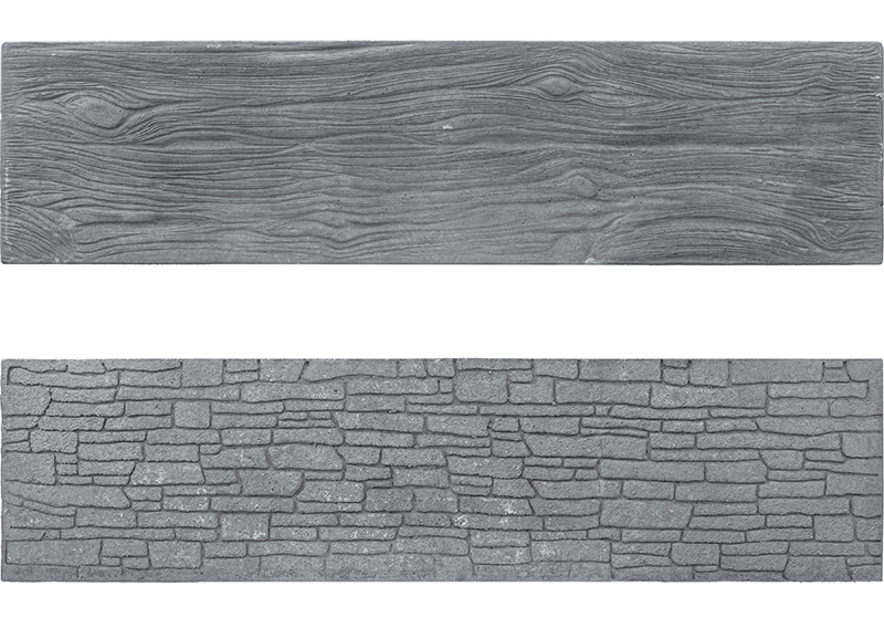 Betonová deska štípané dřevo 2-str. grafit; 200x50x4cm