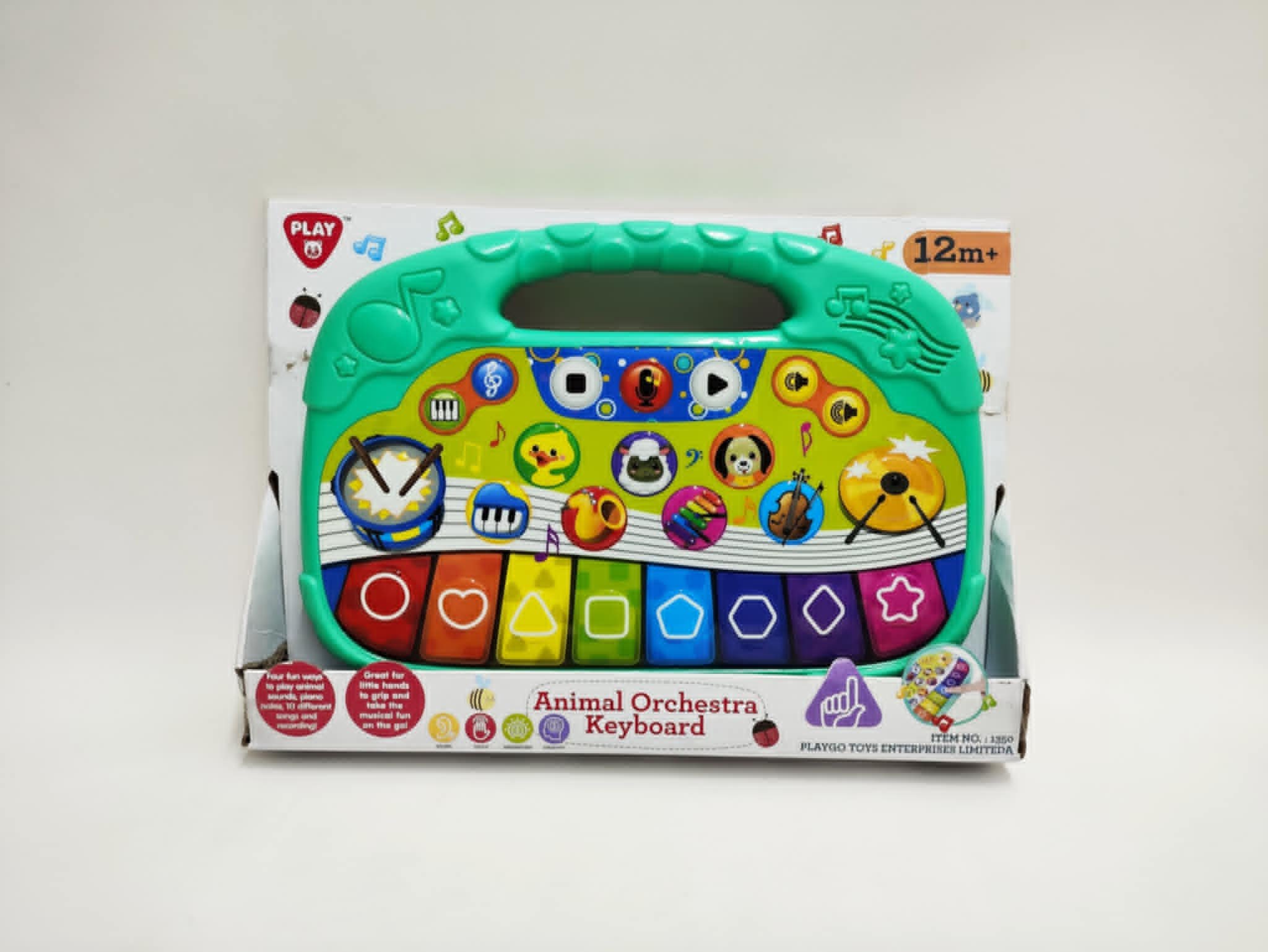 Teddies Pianko zvířátka plast 25cm pro nejmenší na baterie se zvukem v krabici 28x20x4cm 12m+ Druhy: v krabici