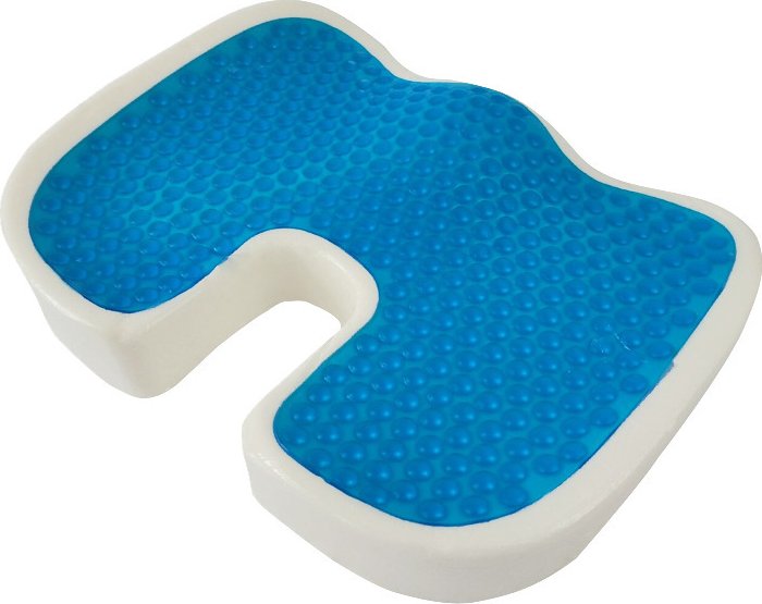 Olvi Gelový polštář z paměťové pěny na sezení Zdravotní podsedák na židli měký 45х35х7 cm na zipu