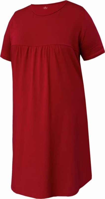 Dámské šaty, krátký rukáv NEVURA 882 tm.červená 5XL