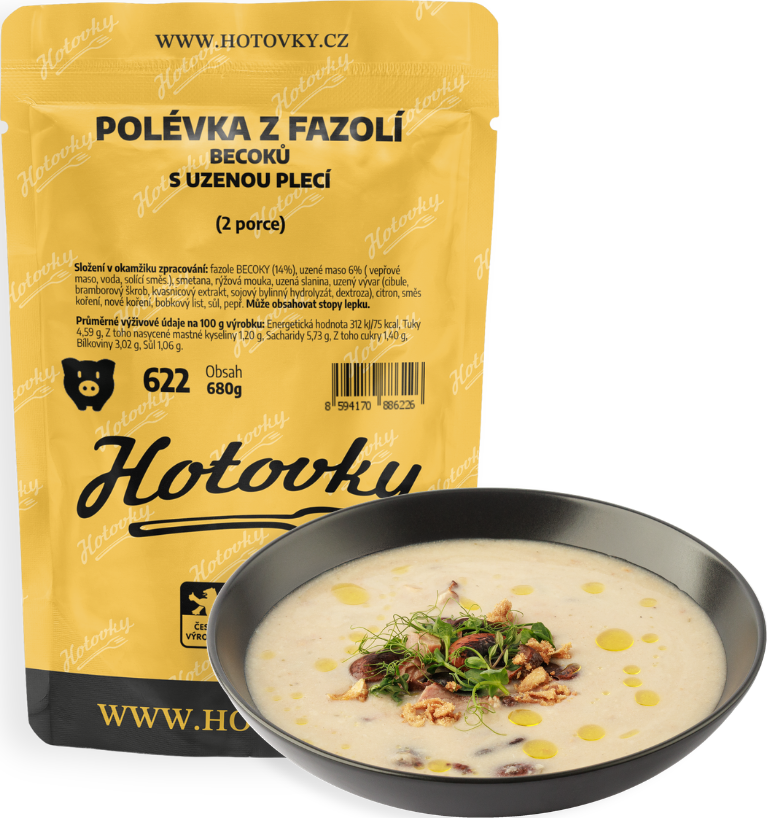 Fazolová polévka z velkých fazolí „becoků“ (2 porce)