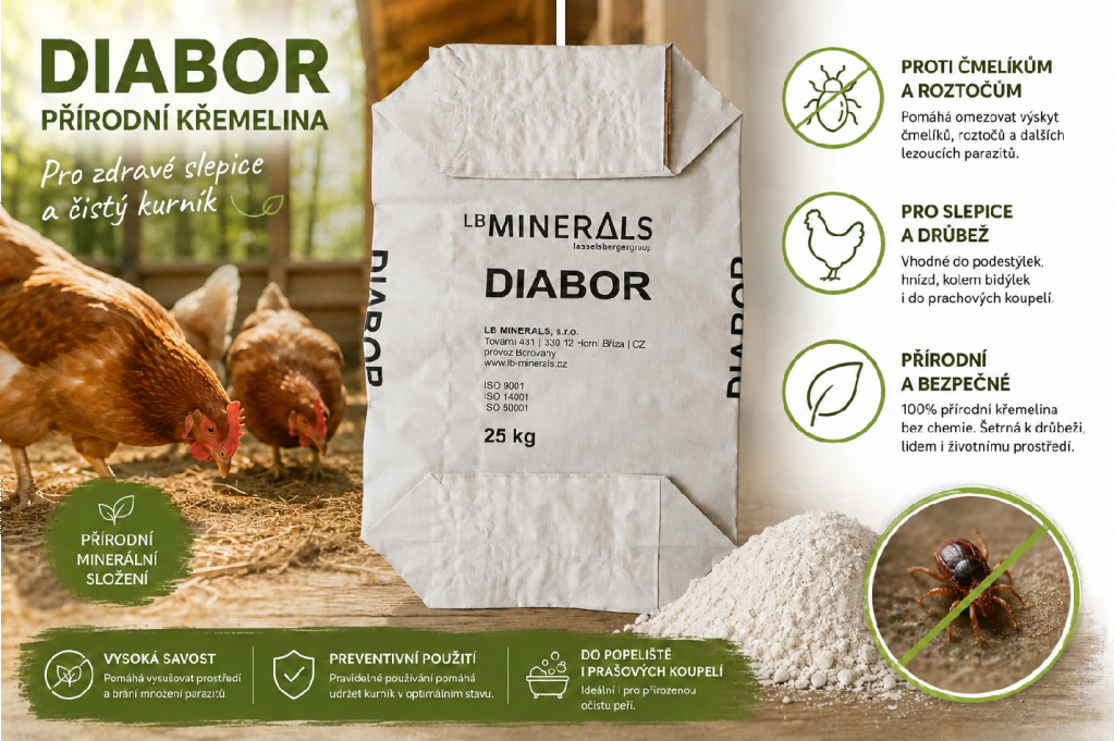 Křemelina pro drůbež proti čmelíkům 25 kg