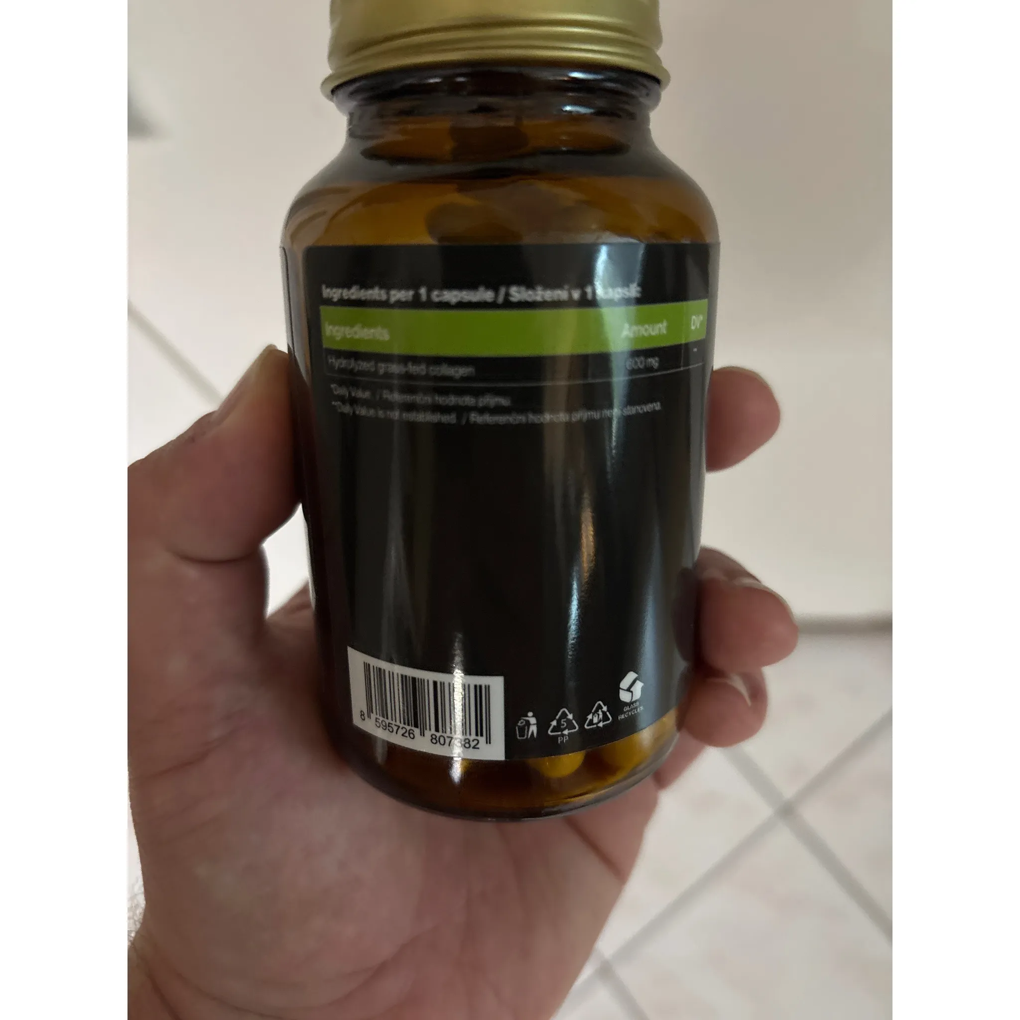 Fotografie 7 - Kloubní výživa BrainMax Hydrolyzovaný Grass-Fed Collagen 600 mg 100 cps.