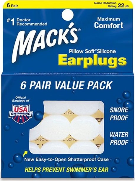 Špunty do uší - MACK'S PILLOW SOFT® White • silikonové, vodě odolné