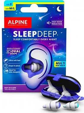 ALPINE Špunty do uší - SLEEPDEEP Velikost: S+M/L • s redukčním gelem Alpine Noise