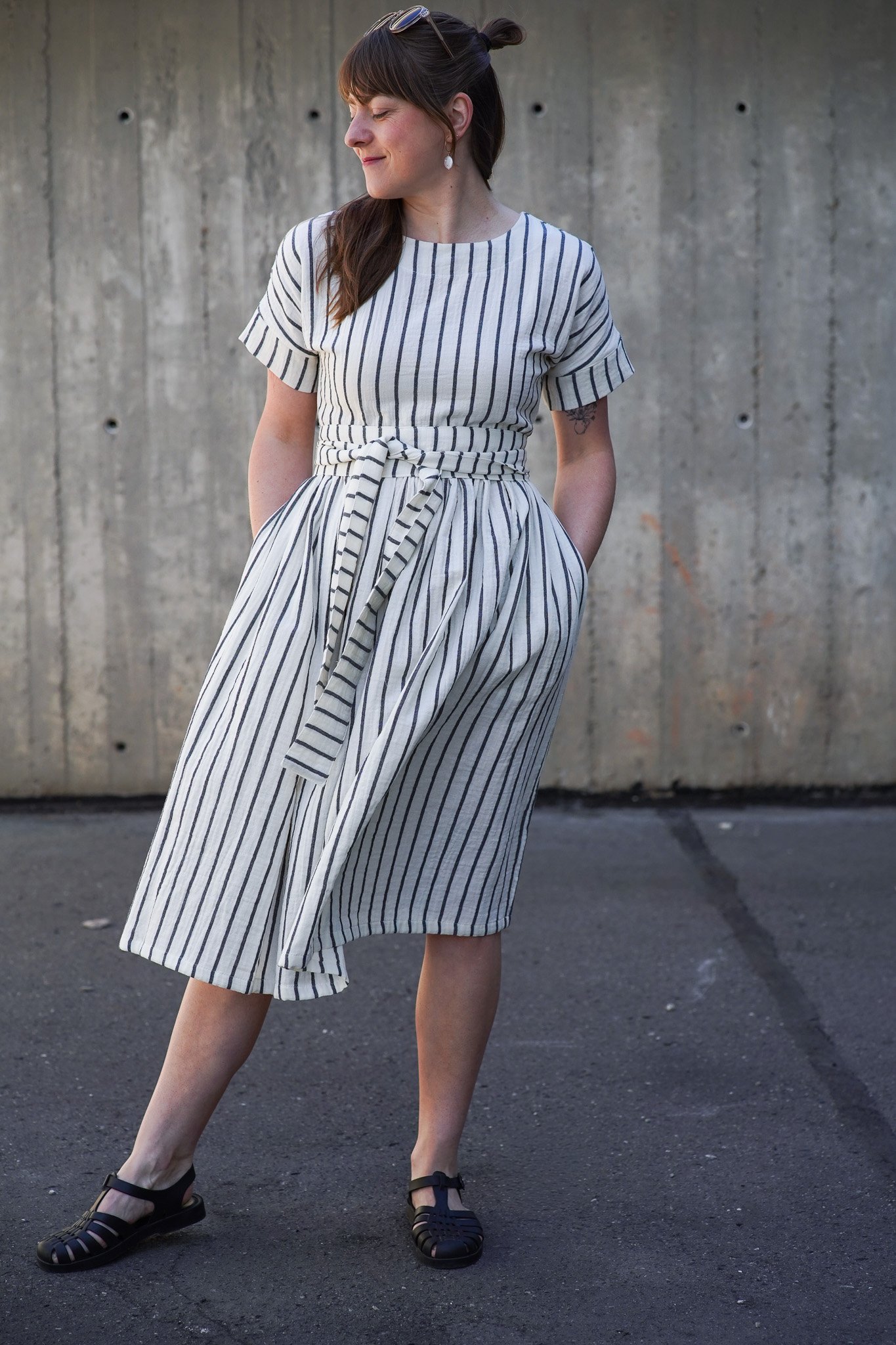 Šaty Felicitas Muslin Stripes - XL