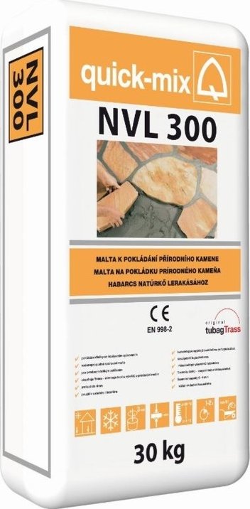 QUICK-MIX k.s. Quick mix malta pro lepení kamene NVL-300 šedá 30kg MSQM00033