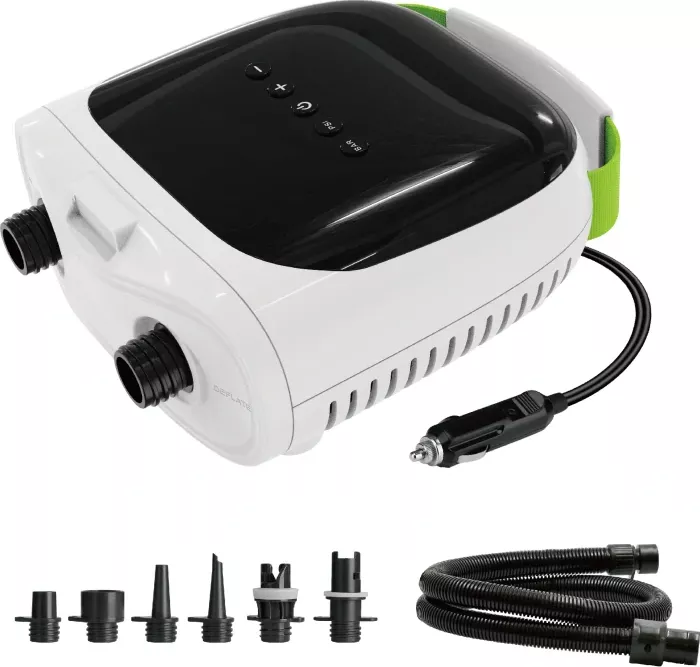 PADDLEBOARDGURU PBG 9 Elektrická AKU vzduchová pumpa k člunům a paddlebordům 12V/4000 mAh s LCD displejem, dobíjecí – 20 PSI