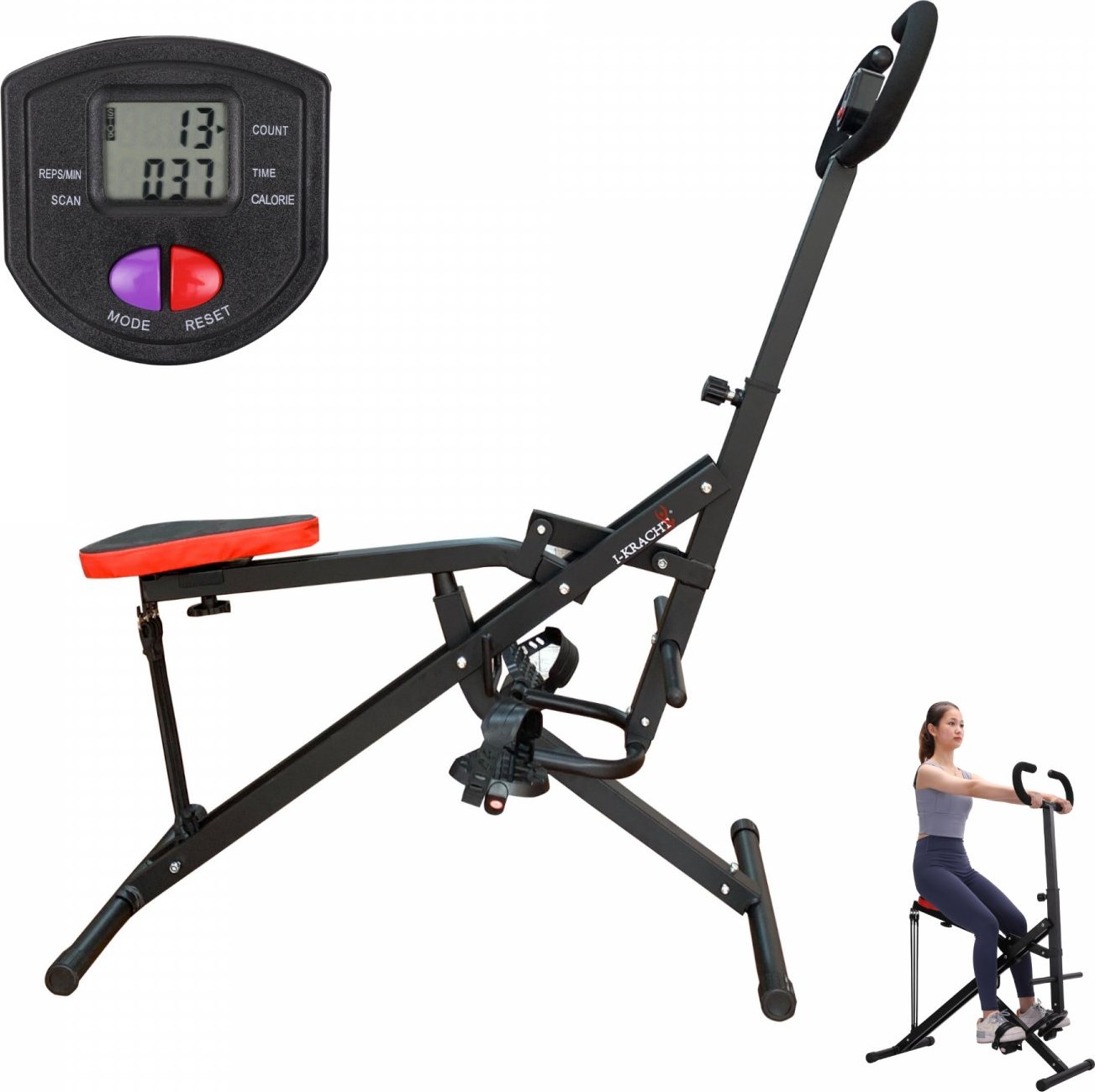 I-Kracht Total Fitness Crunch s digitálním monitorem černý + doprava zdarma