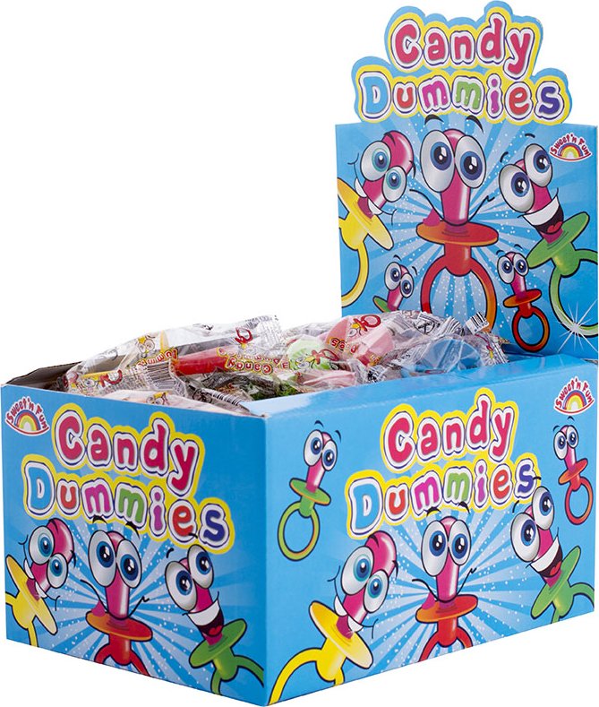 Candy Dummies - lízátko dudlík na prstýnku 4g (Lízátko ve tvaru dudlíku miluje každý malý mlsoun! Už žádné ulepené prstíky ani ztracené bonbóny, tohle sladké potěšení je chutné a praktické.)