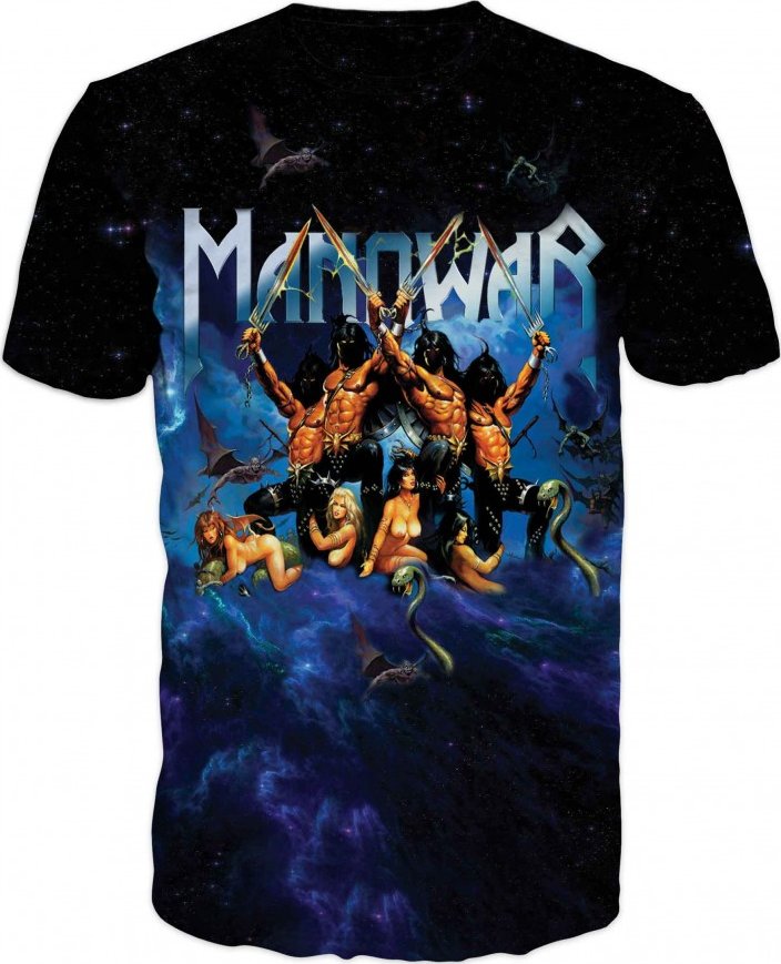 metalove-tricko-Manowar-modre velikost: 4XL - šířka 64 cm, délka 77 cm