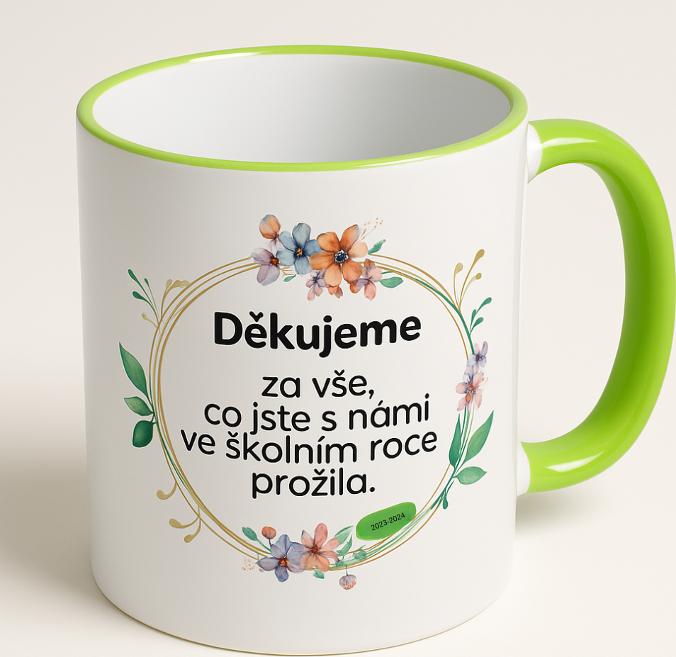 Hrnek pro učitelku a učitele s poděkováním
