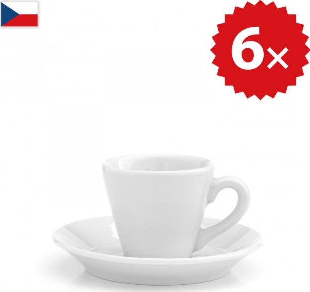 6 × Šálek na espresso a ristretto - český porcelán 35 ml