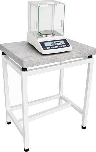 Antivibrační stolek AVS5080/97 pro analytické váhy - lak (Vážní stolek s antivibračními silentbloky pro umístění laboratorní váhy o rozměru desky 500x800mm, výška 970mm)
