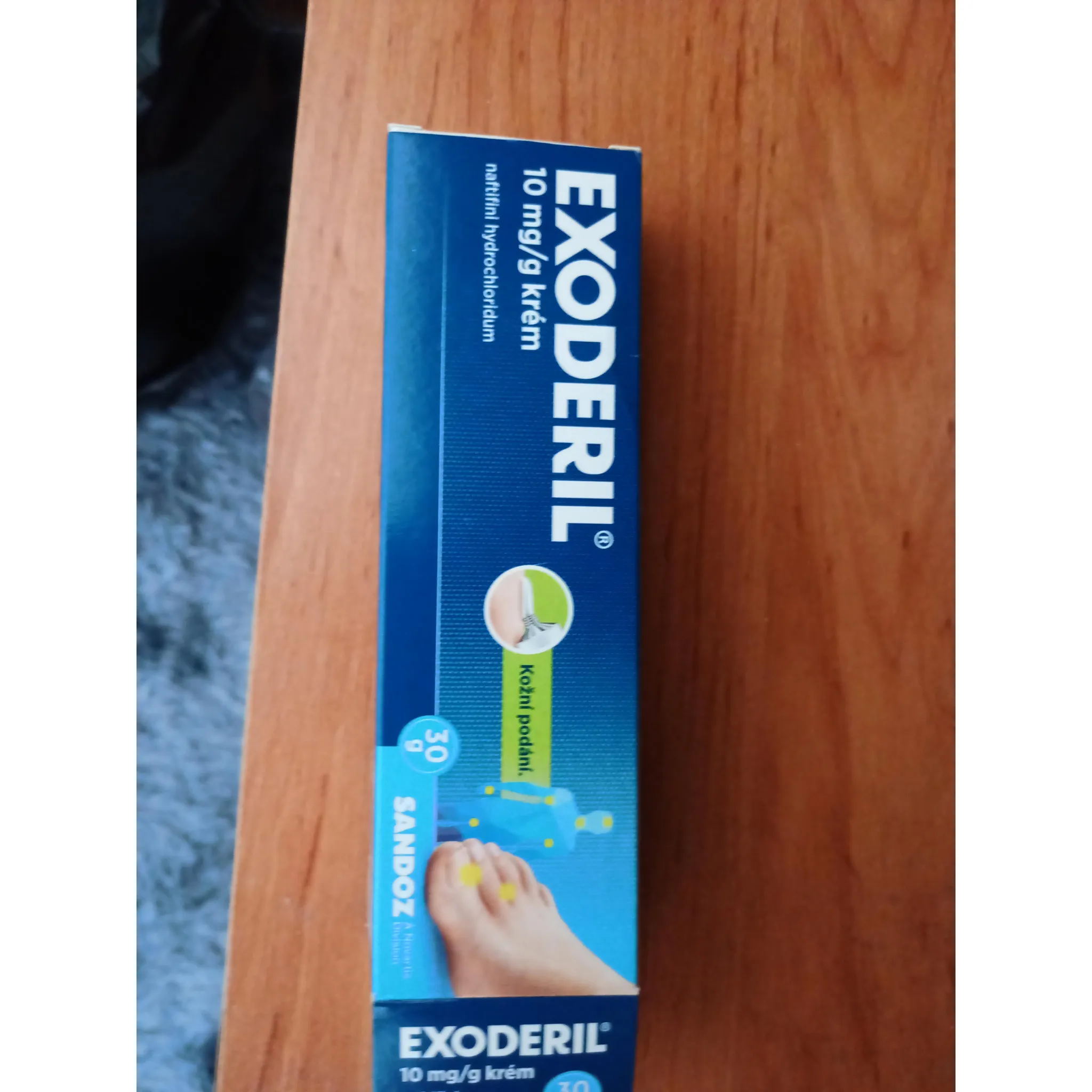 Fotografie 2 - Lék na kožní problémy, vlasy a nehty Sandoz Exoderil krém 10 mg/g 15 g
