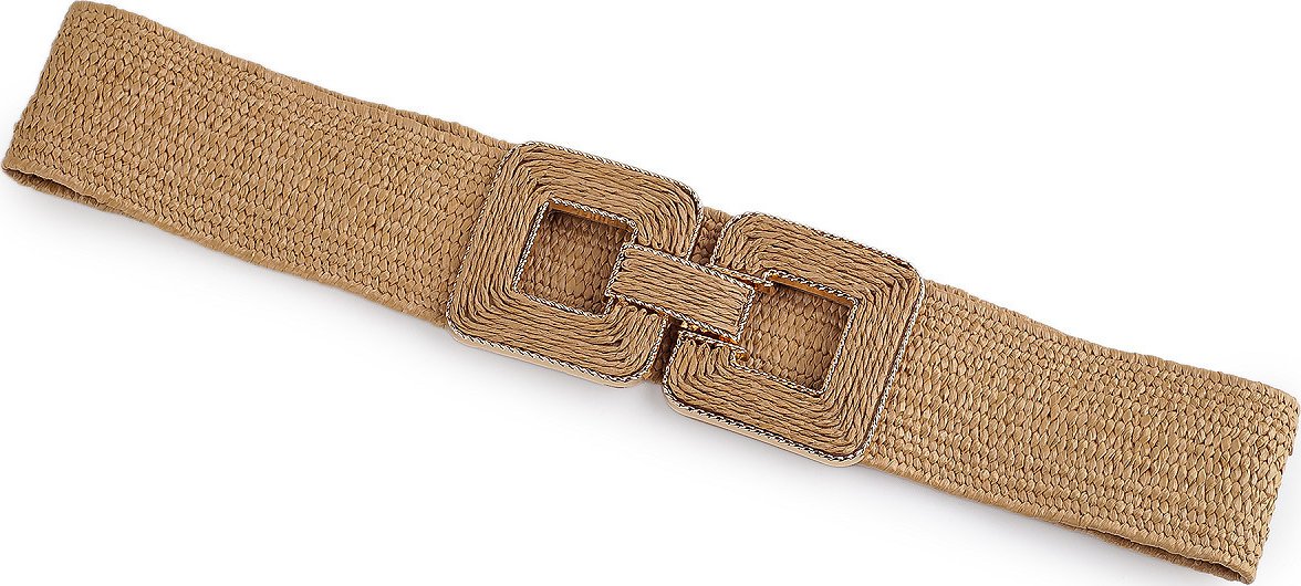 Dámský pásek pružný šíře 5,5 cm, barva 2 hnědá přírodní