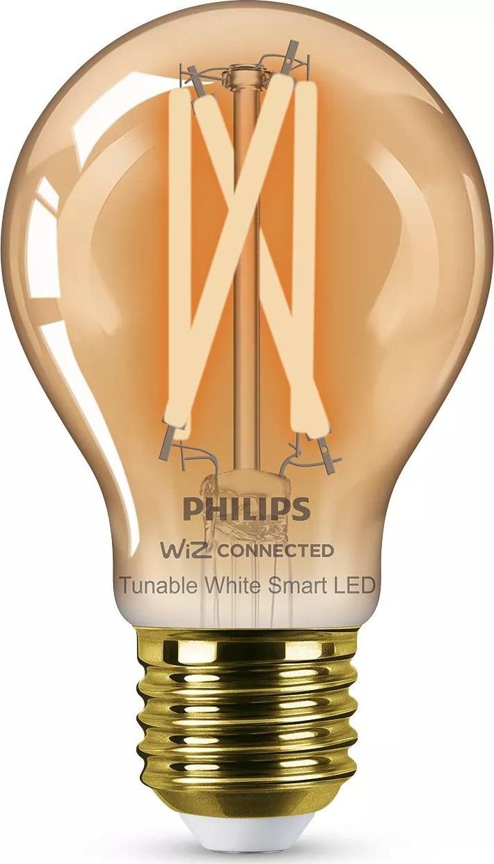 PHILIPS SVÍTIDLA WiZ Smart LED Žárovka Filament oranžová 7 W (ekv. 50 W) 640lm 2000-5000K A60 E27 - PHILIPS PH 8719514372023