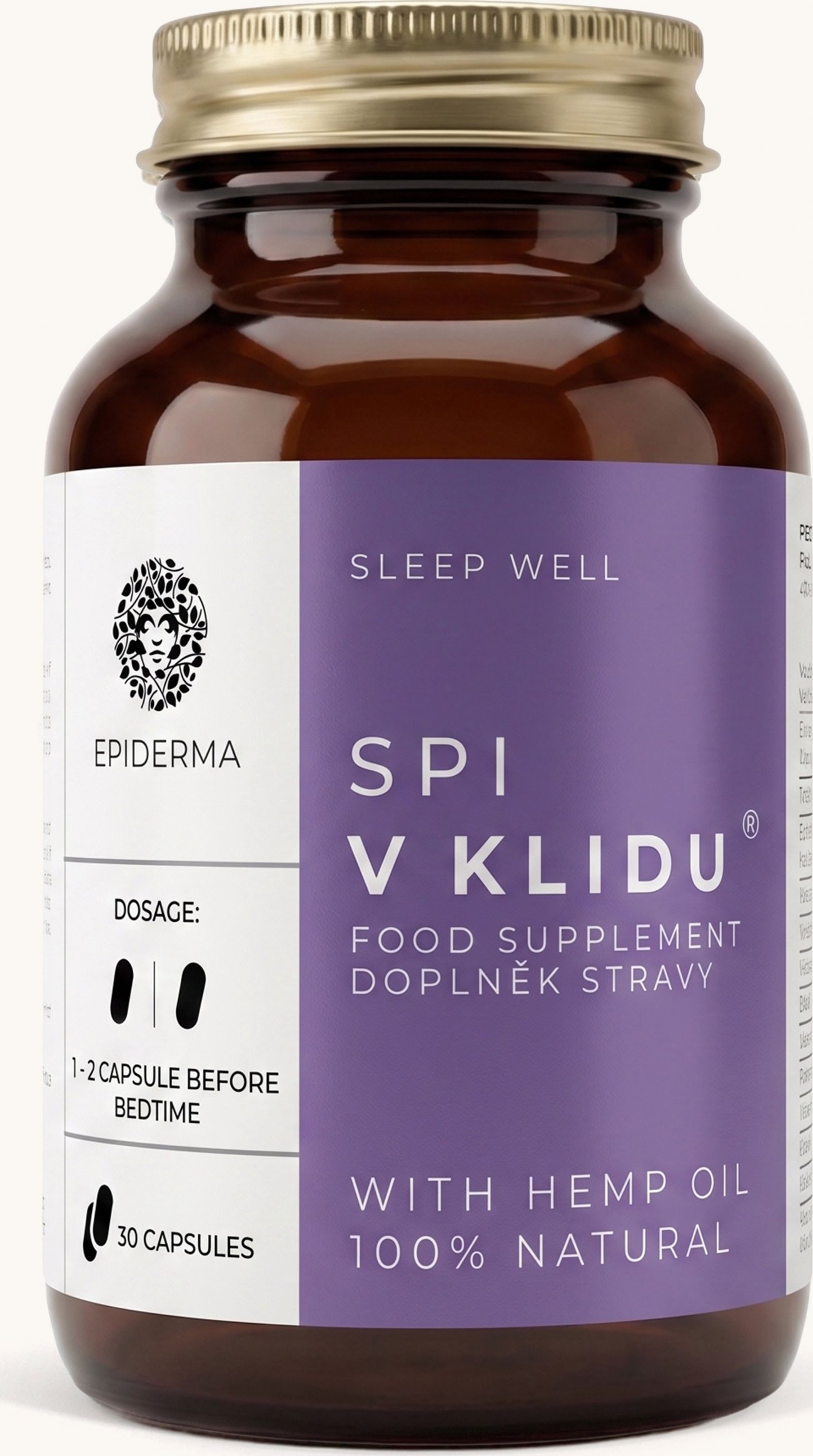 EPIDERMA Spi v klidu, s konopným olejem, 30 kapslí PRO KVALITNÍ SPÁNEK