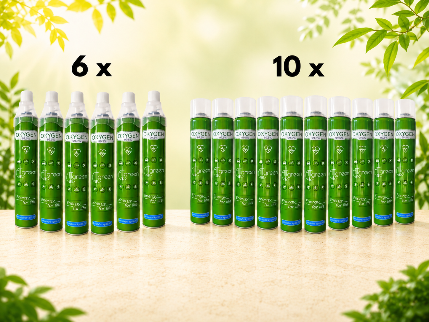 ATgreen Inhalační Kyslík O2 224 l 99,5 % 16ks + maska