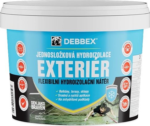 Jednosložková hydroizolace EXTERIÉR 2,5 kg Již hotová jednosložková, polotekutá hmota na bázi polymerové disperze