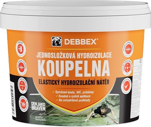 Den Braven Jednosložková hydroizolace koupelna medově hnědá 2,5 kg bezespárá, snadná aplikace válečkem nebo štětcem