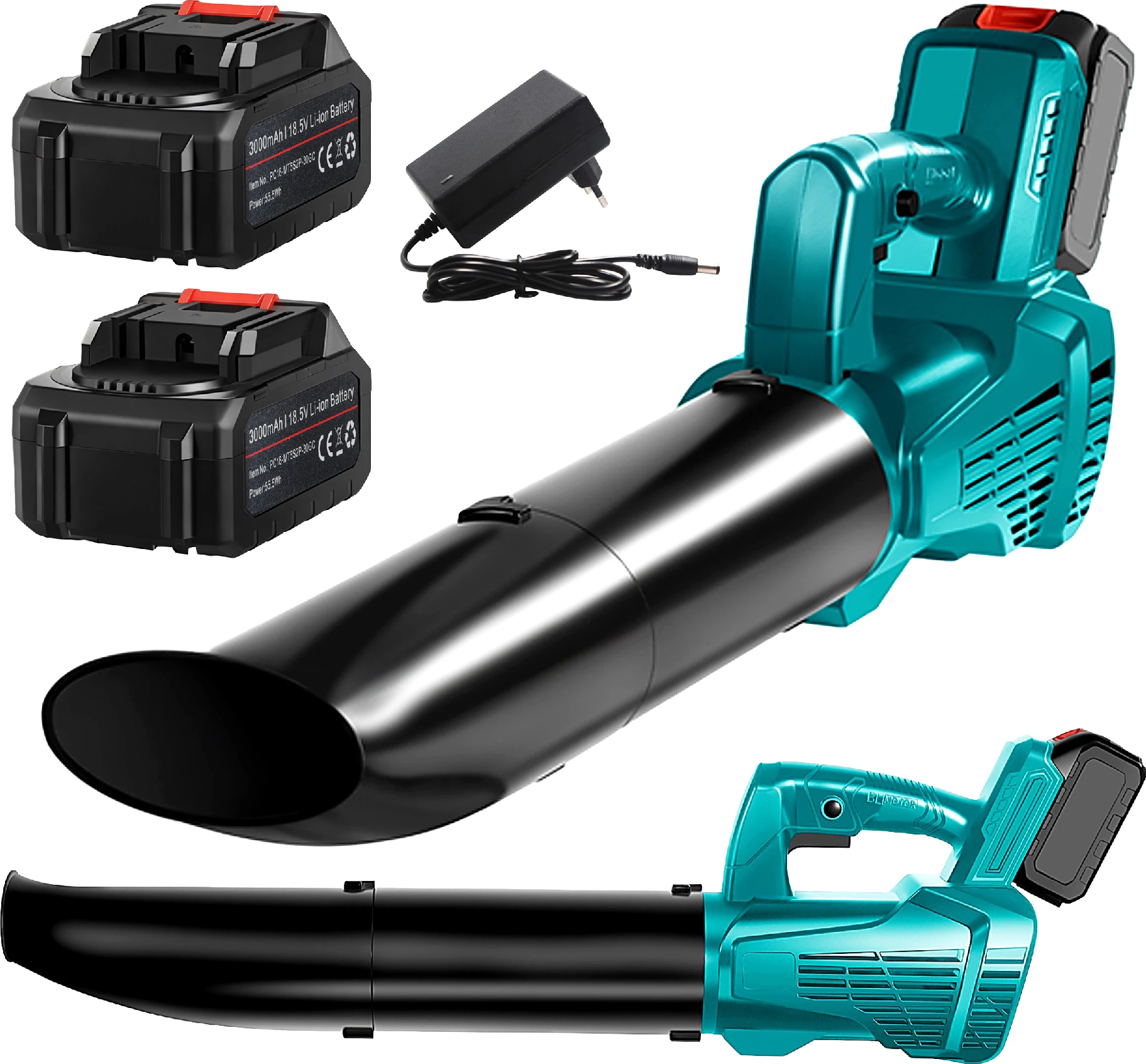 Real Garden Akumulátorový fukar na listí 21 V 400 W, 2× baterie 3000 mAh