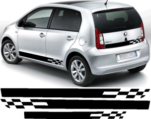 Samolepka na auto Polep na bok Škoda Citigo 5 dveřová verze šachovnice (01 - černá) NÁLEPKA, FÓLIE, POLEPY, TUNING, VLASTNÍ TEXT, TISK, AUTOSAMOLEPKY.cz, SAMOLEPKY, OBRÁZEK, LOGO, VÝROBA, PRODEJ