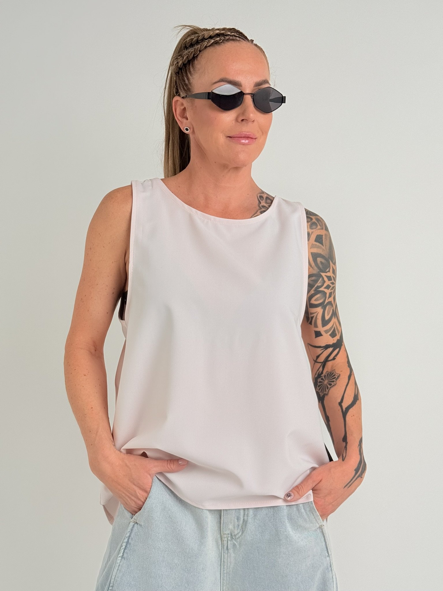 Miss City Official Světle růžové tílko IDENTITY Pudrová růžová, UNI S-XL
