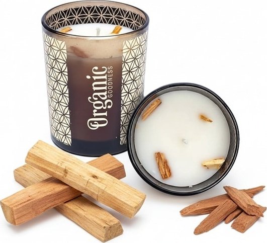 Organická vonná svíčka palo santo a cedr 200g