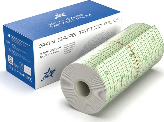 Unistar Skin Care tattoo film dressing on a roll - 10 m x 15 cm