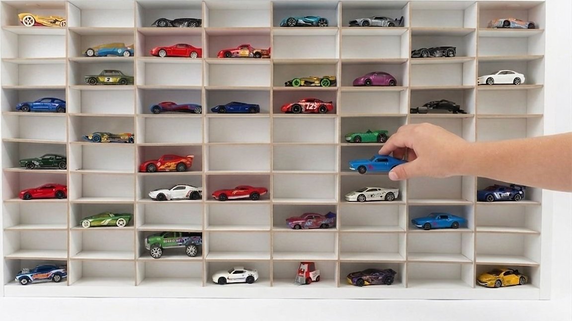 Police na autíčka Hot Wheels - bílá, 80 míst