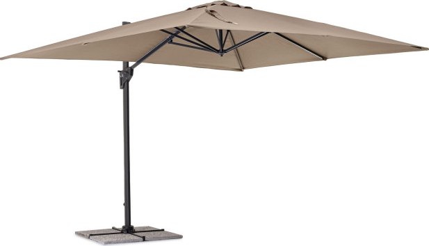 BIZZOTTO Zahradní slunečník s boční nohou PORTO taupe 4x3 m 8051836791183