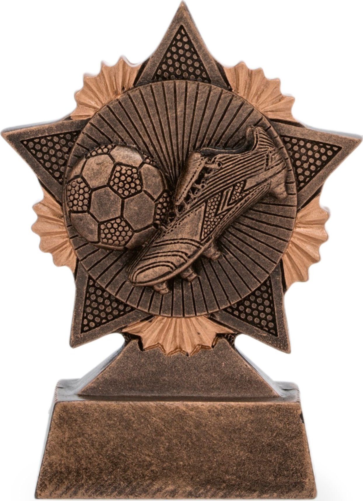 Trofej s fotbalovou tématikou, výška 11 cm, zlatá