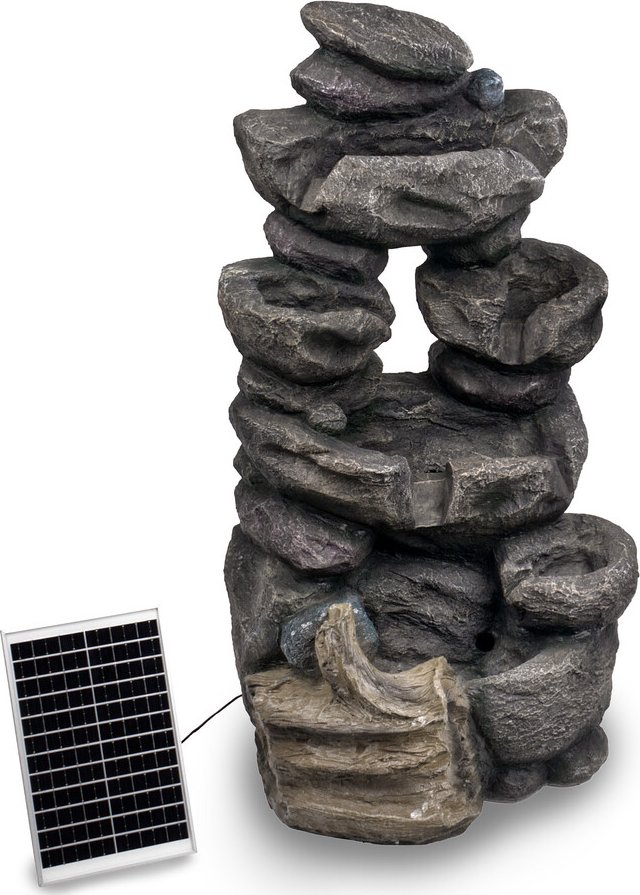 Banat Zahradní solární fontána Kaskáda 98 cm s LED osvětlením a baterií