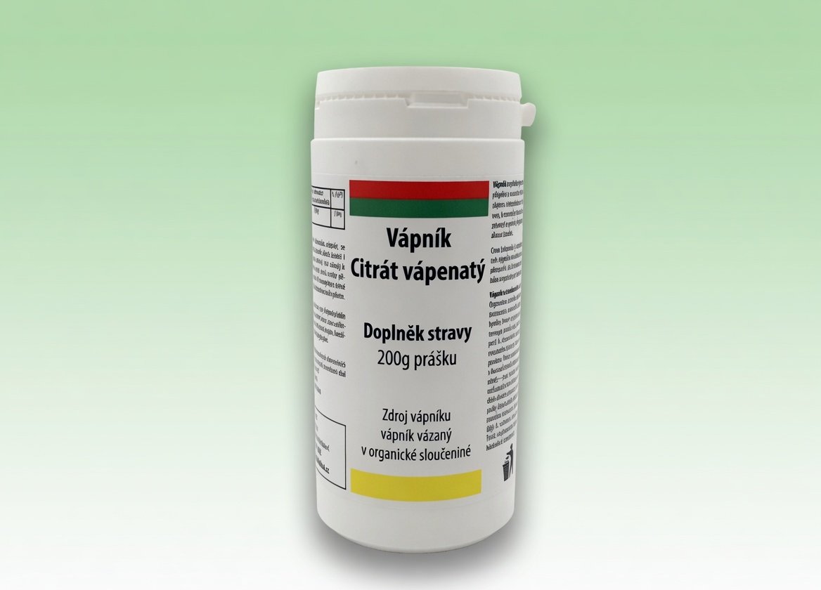 Citrát vápenatý - vápník vázaný v organické sloučenině. Dopln. Stravy