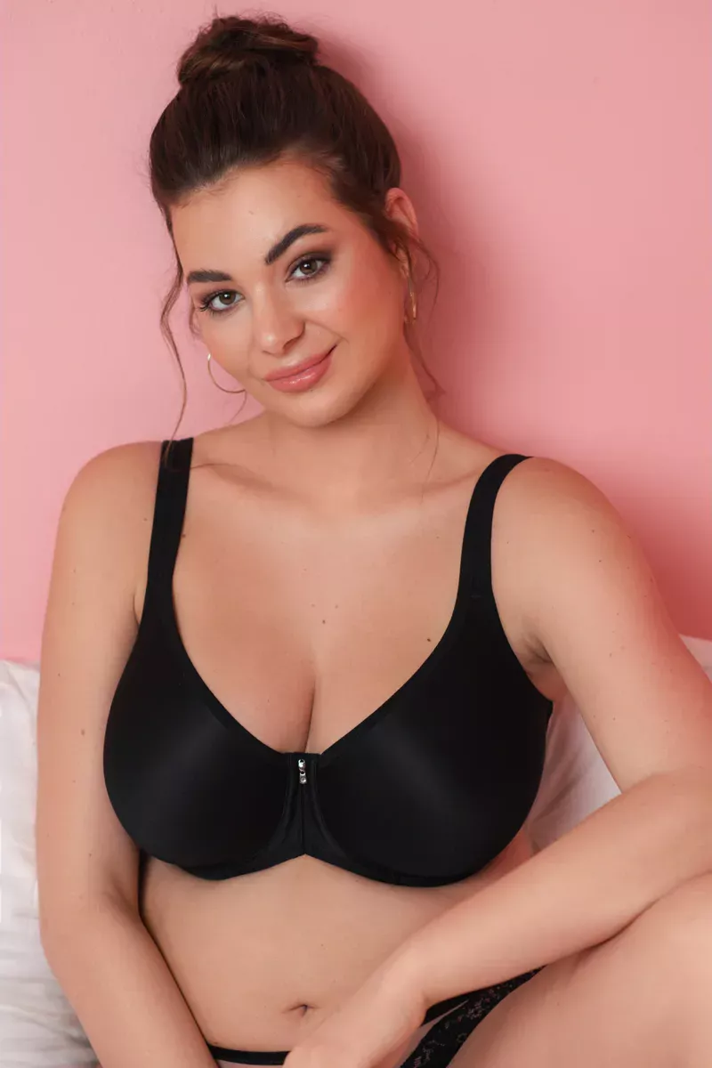 Triola Perfect Fit bezešvá a tence vyztužená podprsenka černá 28746 - černá barva Černá košíček F obvod 95