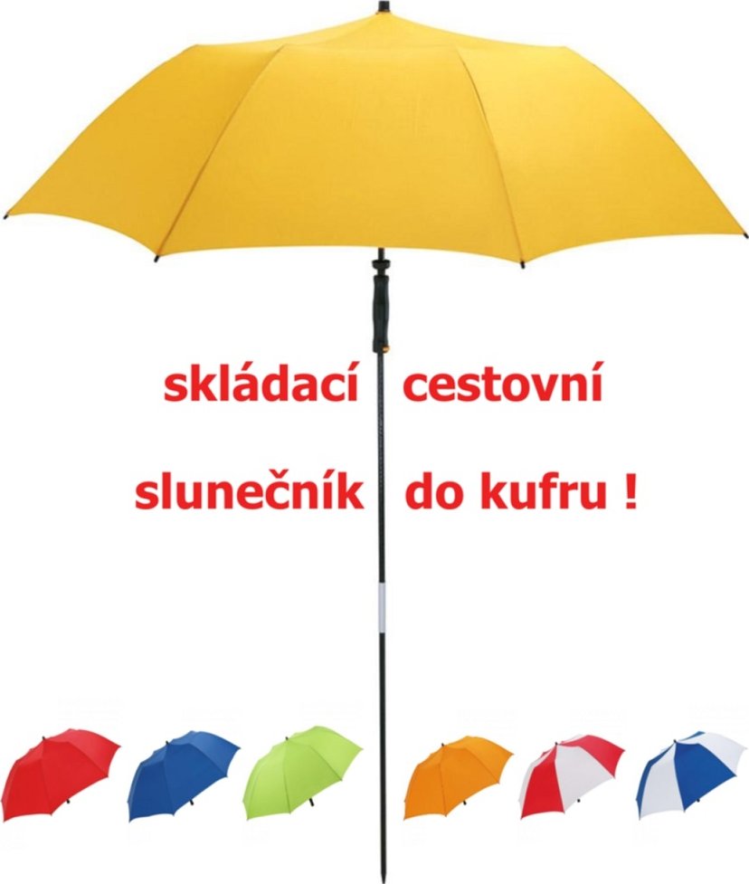 Fare skládací plážový slunečník do kufru CAMPER žlutý s UV 50 + doprava zdarma do 48 hodin