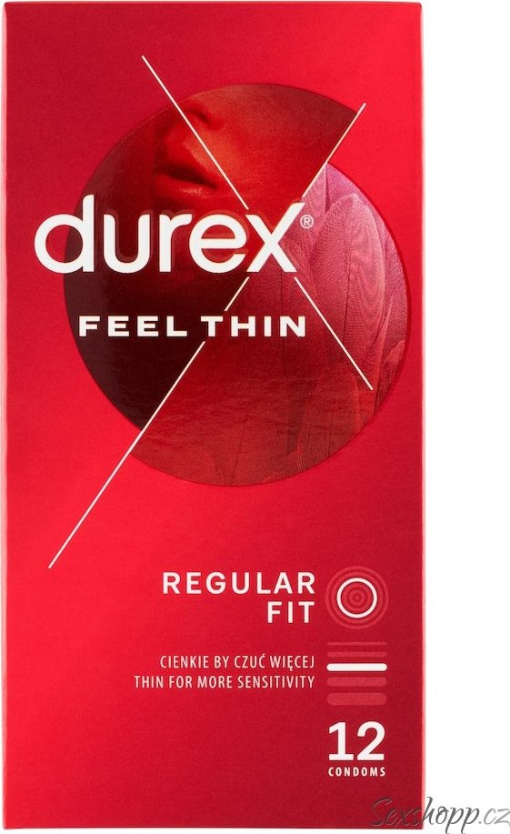 Ztenčené kondomy Durex Feel Thin, 12 ks